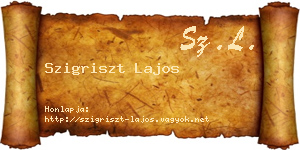 Szigriszt Lajos névjegykártya