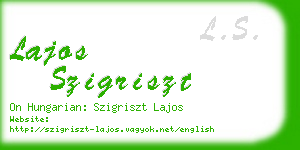 lajos szigriszt business card